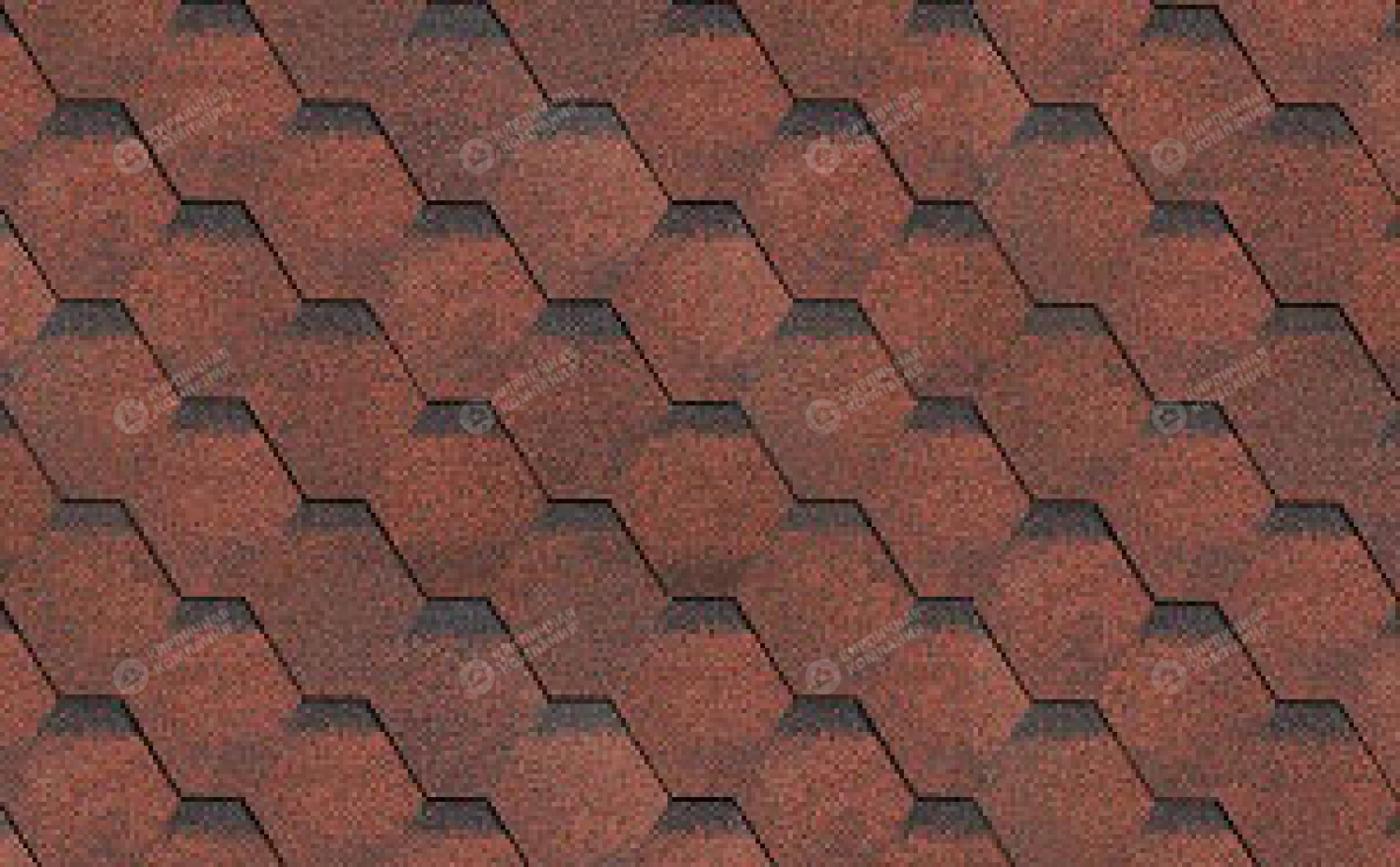 Гибкая черепица Шинглас серия Финская черепица цвет Красный